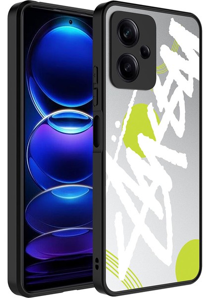 Xiaomi Redmi Note 12 5g Kılıf Aynalı Desenli Kamera Korumalı Parlak Tstk Mirror Kapak-Yazı