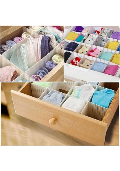 3'lü Çekmece İçi Bölmeli Takı ve Şal Düzenleyici, Gri, Plastik, 3 Bölme