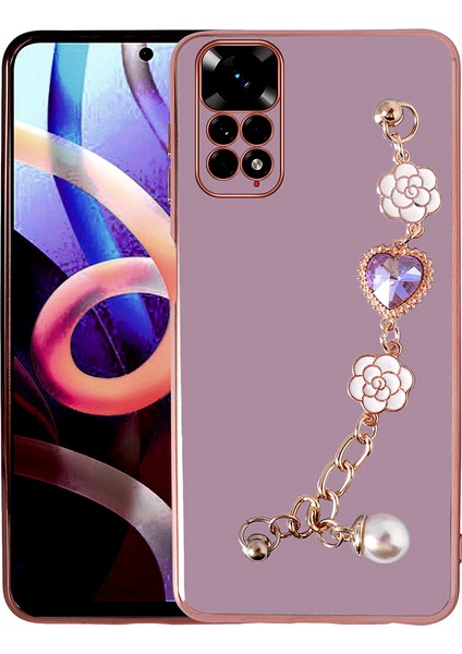 Xiaomi Redmi Note 11 Pro 5g Kılıf El Tutamaçlı Kamera Korumalı Tstk Taka Silikon Kapak-Mor