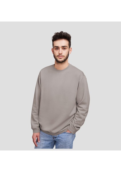 Siyah ve Kahverengi Renk Unisex Rahat Kalıp Likralı %100 Pamuk Sweatshirt 2 Adet