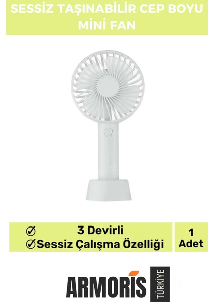 Sessiz taşınabilir 3 kademeli mini USB fan, hafif ve pratik soğutucu