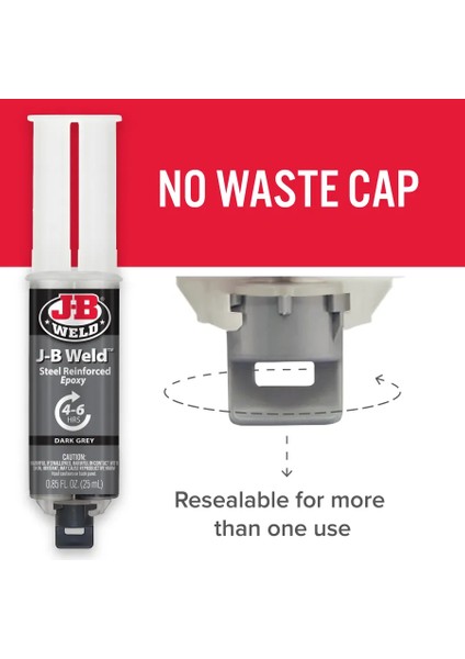 J-B Weld™ Şırınga - 25 ml Çok Yüzeyli Hızlı Süper Güçlü Epoksi Yapıştırıcı