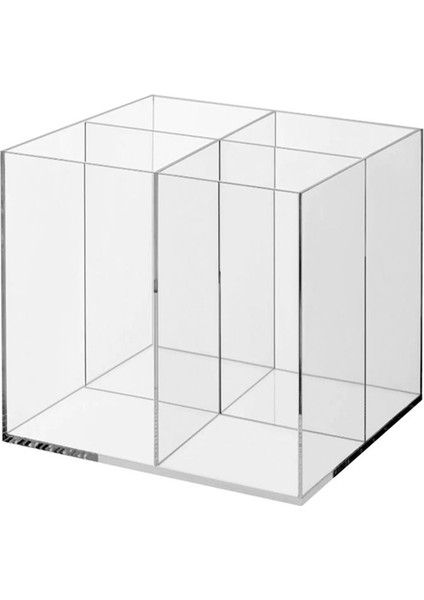 Şeffaf 4 Bölmeli Kare Organizer, 11cm x 11cm, akrilik, beyaz, düzenli saklama çözümü fırsatları