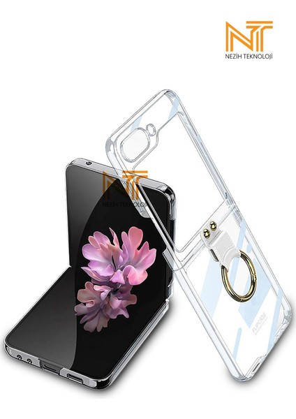 Samsung Galaxy Z Flip 6 / Z Flip 7 FE Uyumlu Yüzüklü Kıpta Kapak