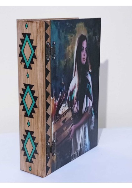 Renkli ahşap dekoratif kutu, takı ve aksesuarlar için şık 35x24x8,5 cm fiyatları