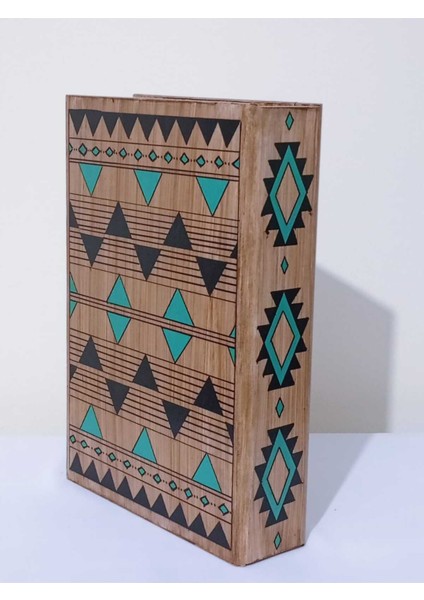 Renkli ahşap dekoratif kutu, takı ve aksesuarlar için şık 35x24x8,5 cm modelleri