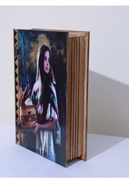 Renkli ahşap dekoratif kutu, takı ve aksesuarlar için şık 35x24x8,5 cm fırsatları