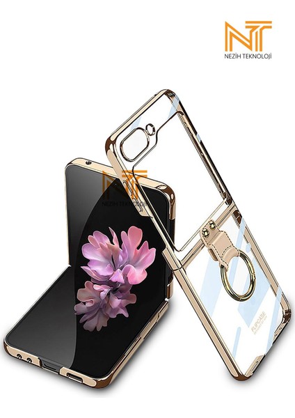 Samsung Galaxy Z Flip 6 / Z Flip 7 FE Uyumlu Yüzüklü Kıpta Kapak