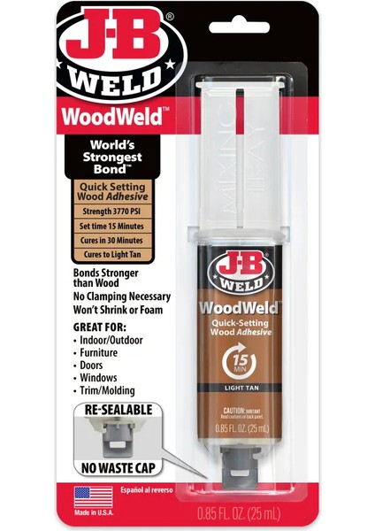 Jb Woodweld Şırınga 25ML Ahşap Onarıcı ve Ahşap Yapıştırıcı Hızlı Süper Güçlü Yapıştırıcı