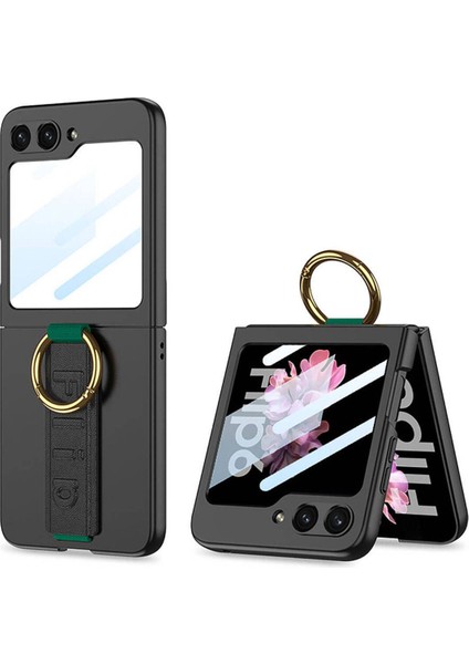 Samsung Galaxy Z Flip 6 / Z Flip 7 FE Uyumlu Katlanabilir Yüzüklü Flip Ring Kıpta Kapak Kılıf