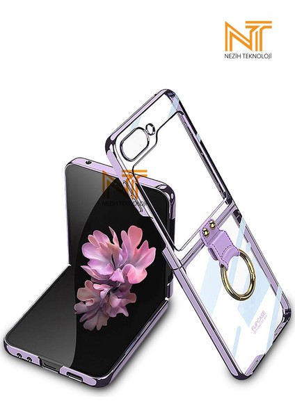 Samsung Galaxy Z Flip 6 / Z Flip 7 FE Uyumlu Yüzüklü Kıpta Kapak