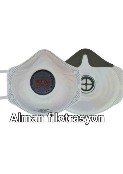 Bln Toz Maskesi.sisMaskesi Ffp2 Konik Ventilli Toz Maskesi.kimyasal maske.asit Gaz ve Sis Maskesi. (20 Adet) modelleri