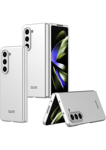 Samsung Galaxy Z Fold 5 Uyumlu Sert Kıpta Kapak Kılıf Gümüş