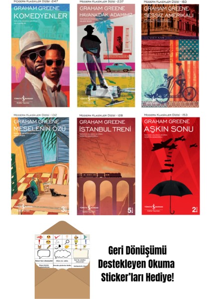 Graham Greene 6 Kitap Set + Okuma Sticker'ları