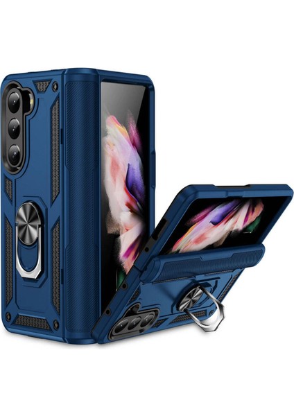 Samsung Galaxy Z Fold 5 Uyumlu Yüzüklü (Standlı) Tank Military Zırh Kılıf