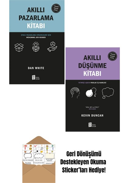 Akıllı Pazarlama Kitabı + Akıllı Düşünme Kitabı 2 Kitap Set + Okuma Sticker'ları