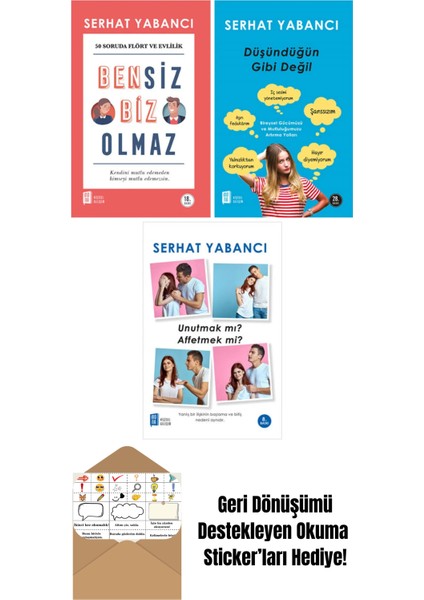 Serhat Yabancı 3 Kita Set / Bensiz Biz Olmaz - Düşündüğün Gibi Değil + Okuma Sticker'ları