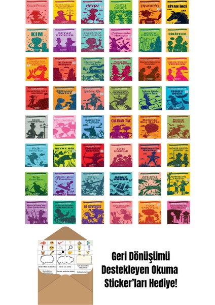 Çocuk Klasikleri 100 Temel Eser 48 Kitap Set + Okuma Sticker'ları