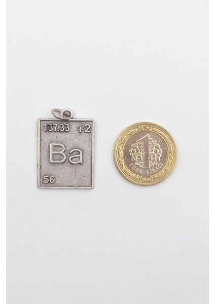 Breaking Bad Ba (Baryum) Element Kolye Ucu - Antik Gümüş Kaplama