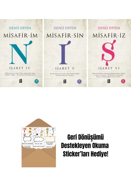 Deniz Erten Uyanış Işaret Serisi 4. 5. 6. Kitaplar Set + Okuma Sticker'ları