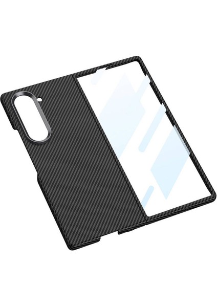 Samsung Galaxy Z Fold 6 Uyumlu Kamera Korumalı Karbon Fiber Dizayn Koruyucu Lüks Kapak Kılıf modelleri