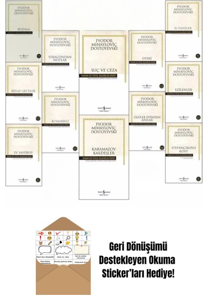 Dostoyevski 12 Kitap Set + Okuma Sticker'ları