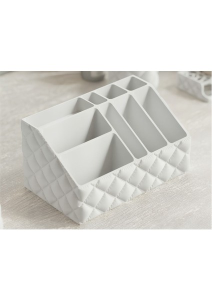 Beyaz şık dekoratif makyaj ve takı düzenleyici, pratik saklama çözümü modelleri