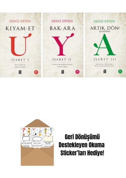 Deniz Erten Uyanış Işaret Serisi Ilk 3 Kitap Set + Okuma Sticker'ları
