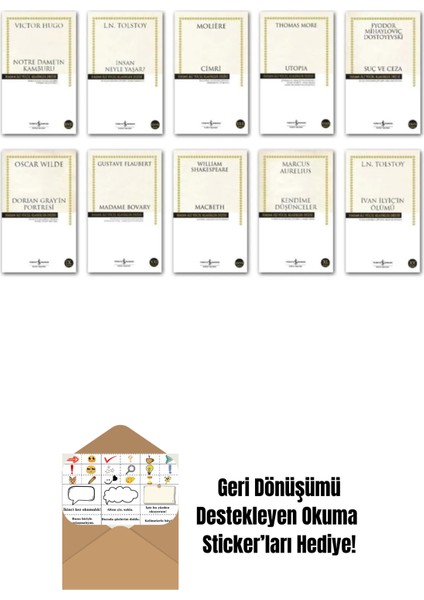 Hasan Ali Yücel Dünya Klasikleri Set 10 Kitap Dünya Edebiyatı + Okuma Sticker'ları