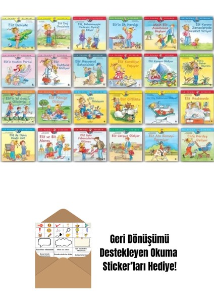 Ilk Okuma Kitabım Elif Serisi 24 Kitaplık Set + Okuma Sticker'ları