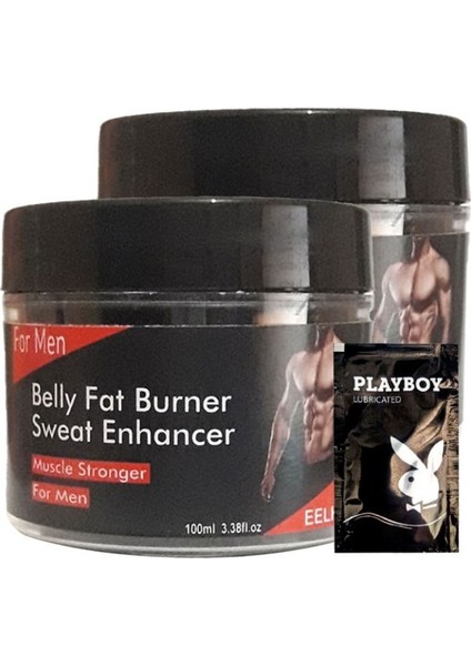 HAZINE2-2:0387 2li Birden Belly Fat Burner Sweat Enhancer Erkeklere Özel Yağlara Parçalayıcı Kas Şekillendirme Kremi + 1 Hediy.e Jel