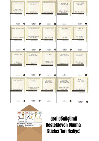 Hasan Ali Yücel Klasikler Dizisi 20 Kitap Set + Okuma Sticker'ları