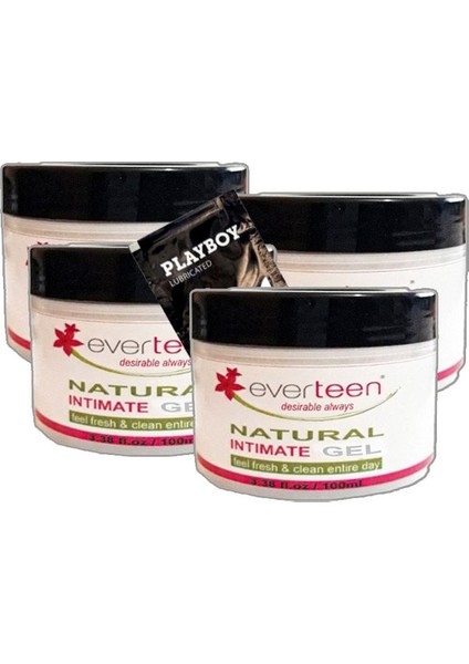 4 Adet x 100 ml Kadın Temizlik ve Hijyen Jeli Natural Intimate Gel Feel Fresh & Clean Entire Day + 1 Hediye Jel ASIMX:0357