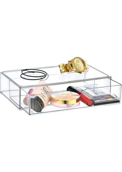 Şeffaf Çekmece Düzenleyici Takı ve Makyaj Organizer, 2'li Beyaz Set fiyatları