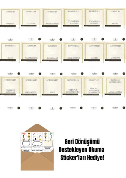 Antik Yunan Tragedyaları 18 Kitap Full Set + Okuma Sticker'ları