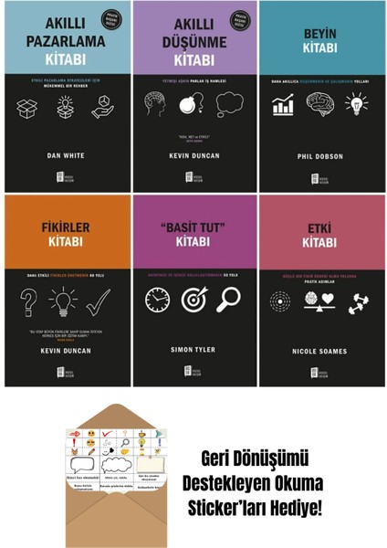 Akılı Pazarlama + Akıllı Düşünme, 6 Kitap Set + Okuma Sticker'ları