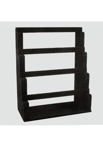 Şık siyah merdiven tasarımlı küpe standı, modern ve kullanışlı dekorasyon aksesuarı