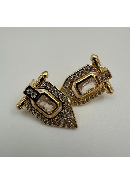 Gold Serenay Küpe Taşlı Küpe Modeli - Paslanmaz Çelik 316L modelleri