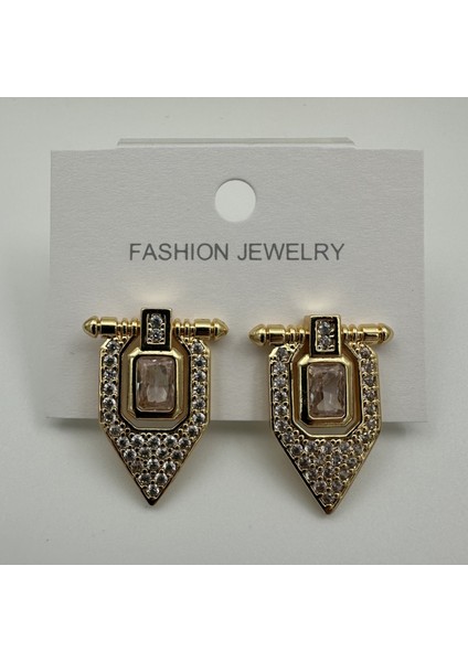 Gold Serenay Küpe Taşlı Küpe Modeli - Paslanmaz Çelik 316L fırsatları