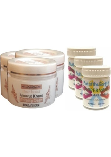 Hintohu Three Brand 100ML Arnavut Aklıkkremi 3AD+FOOT Carecream 50ML Ayakbakımkremi Naneferahlığıve