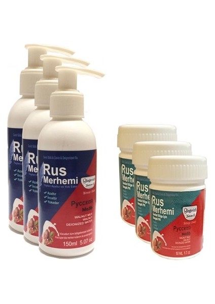 Hintohu Tüy Dökücü Rus Merhemi 150 ml 3 Adet - Genital Bölge Merhemi 50 ml 3 Adet