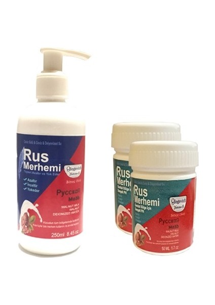 Hintohu Tüy Dökücü Rus Merhemi 250 ml 1 Adet - Genital Bölge Merhemi 50 ml 2 Adet