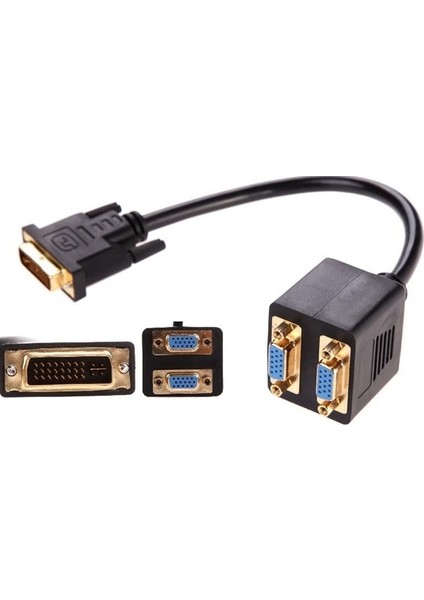 DVI To 2x VGA Çevirici Çoklayıcı Splitter Kablosu