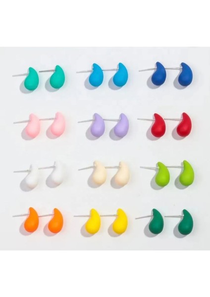 Pastel Tonlarda Küpe Seti 9 Çift