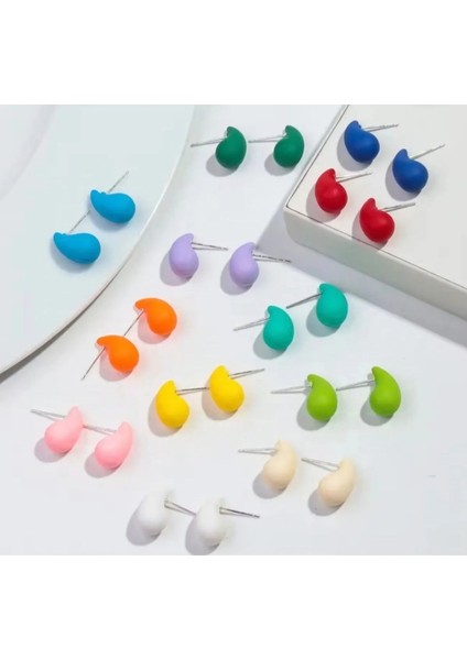 Pastel Tonlarda Küpe Seti 9 Çift