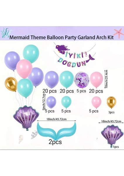 Deniz Kızı Temalı Doğum Günü Balon Seti fiyatları