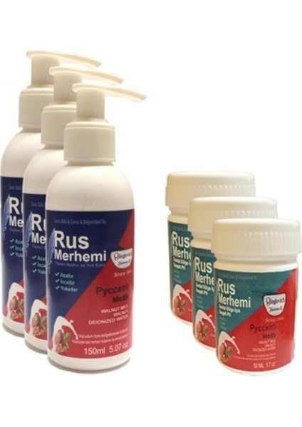 Tüy Dökücü Rus Merhemi 150 ml 3 Adet - Genital Bölge Merhemi 50 ml 3 Adet