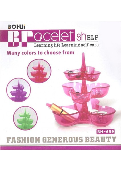 Beyaz 3 Katlı 6 Parçalı Masaüstü Takı ve Kalemlik Rafı