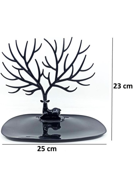 Geyik Tasarımlı Takı Standı, Siyah ve Gri Renk Seçenekleriyle Organize Et!