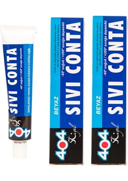 Sıvı Conta Yapıştırıcı Yüksek Isıya Dayanıklı Süper Güçlü Yapıştırıcı 80 gr Beyaz 2 Adet